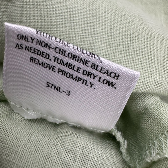 Eileen Fisher% Linen Green Button Front Boxy Tunic Size Large - Picture 12 of 13